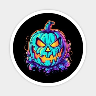 Neon Jack-o'-lantern Magnet